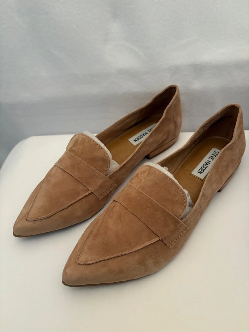 Steve Madden Tan Suede Pointed Loafers